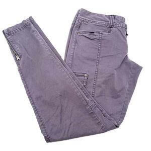 Athleta Skinny Cargo Pant Dark Gray Sz 8P Zip Ankle 7 Pocket Cotton Style 268543